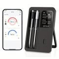 Wireless Meat Thermometer with Dual Probes USB Rechargeable | 2-Probe Digital BBQ Thermometer for Smoker Oven Grill Kitchen | 304 Stainless Steel Food Safe | iOS & Android App Compatible