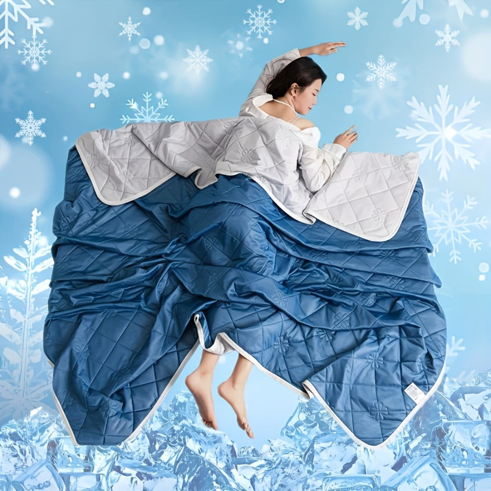 Cooling Blanket for Hot Sleepers - Breathable Lightweight Summer Quilt, Dual-Sided Soft Sweat Absorbent Throw, 100% Polyester, Machine Washable, Multipurpose Bedding