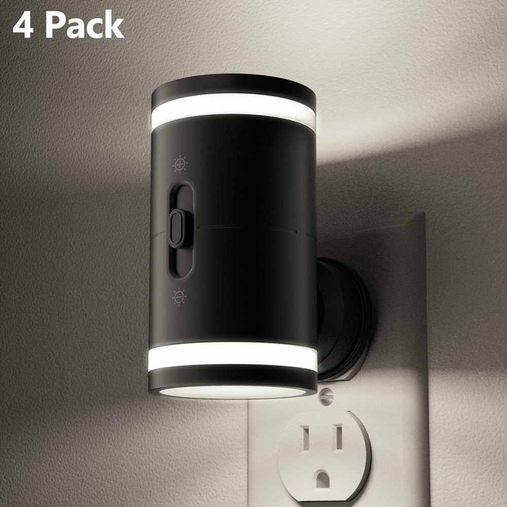 LED Night Light Plug In Dusk to Dawn Sensor ¨C 5-120LM Adjustable Brightness, 3 Color Temperatures, Modern Plug-In Night Lights for Hallway, Bedroom, Staircase, Bathroom & Toddler Room, 2 or 4 Pack