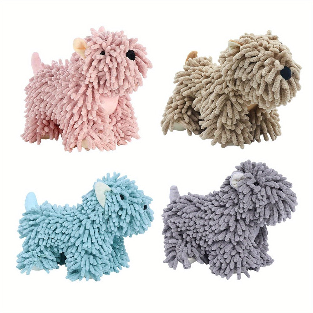 Microfiber Kitchen Towels Super Absorbent Cute Puppy Cartoon Design Dish Towels for Kitchen Bathroom Hand Towel Knit Fabric Quick Dry Blue Gray Pink Brown