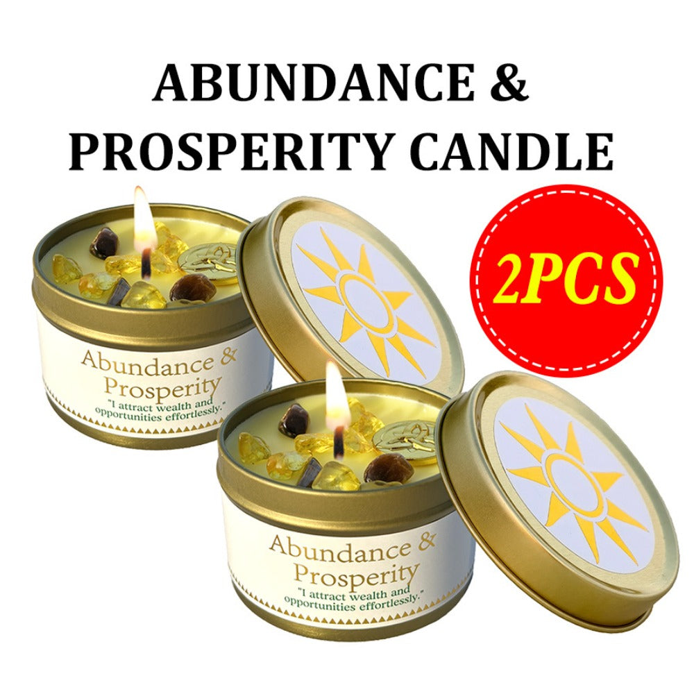 Manifestation Candles Scented Soy Wax with Golden Crystal ¨C Law of Attraction Abundance Candle for Meditation, Yoga & Focus | Spiritual Gift for Women with Guidance Card | Christmas, Birthday, New Year