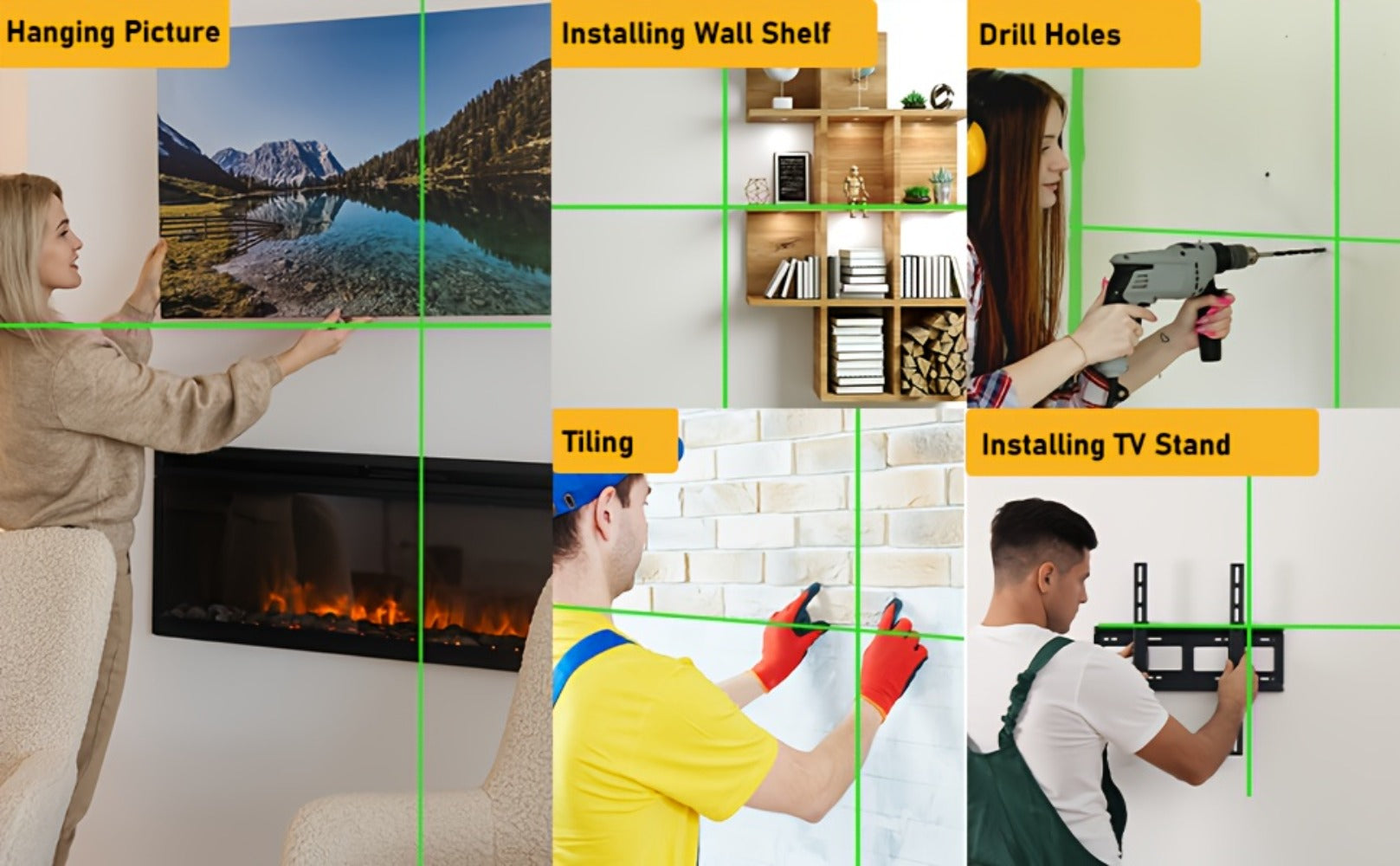 Green Laser Level Self-Leveling with Tripod ¨C Horizontal & Vertical Cross Line Laser for Construction, Tiling, Home Renovation & Interior Decoration