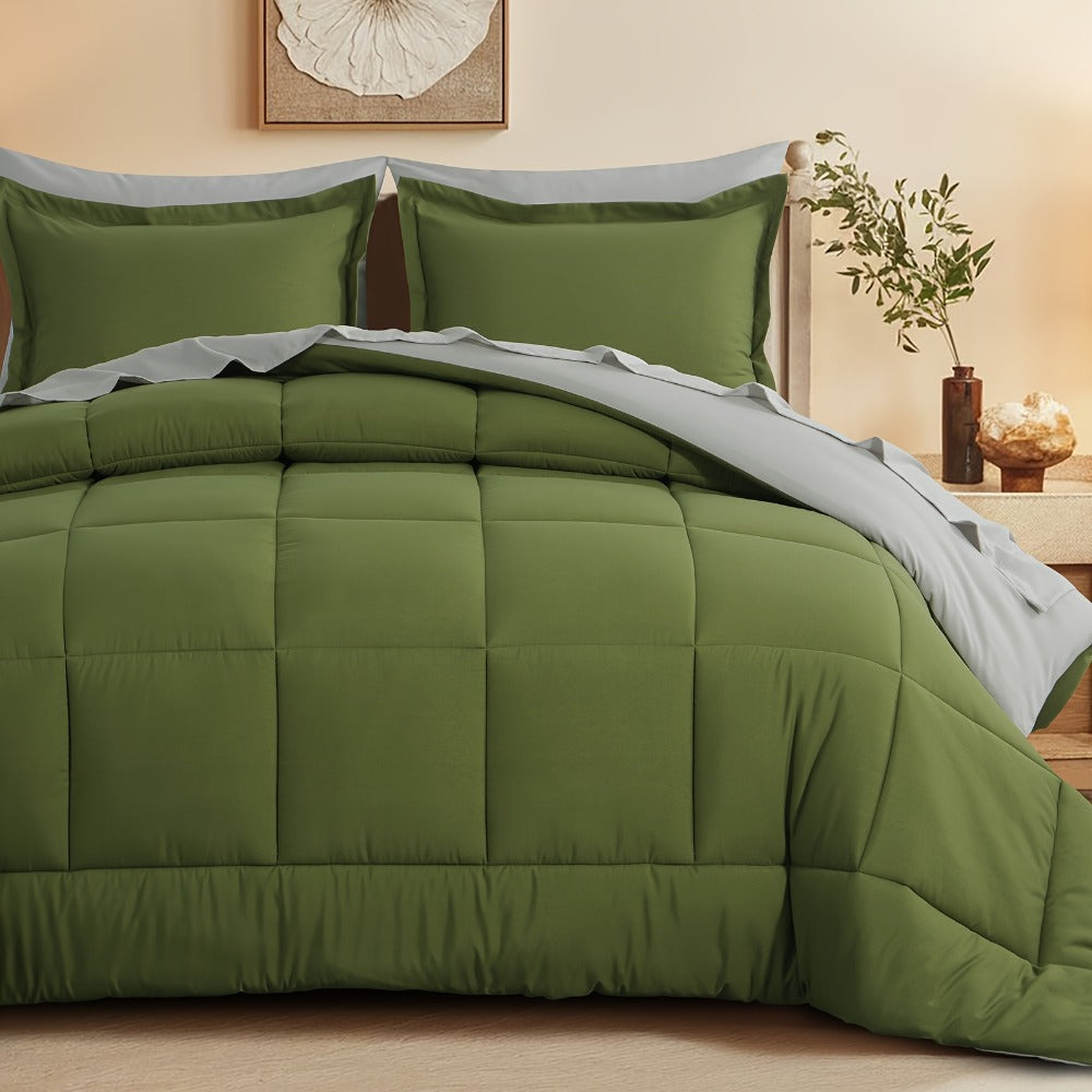 7 Piece Comforter Set Luxury Soft Fluffy Bedding All Season Bed in a Bag with Comforter Fitted Sheet Flat Sheet Pillowcases Hypoallergenic Breathable Easy Care Queen King Twin XL Full