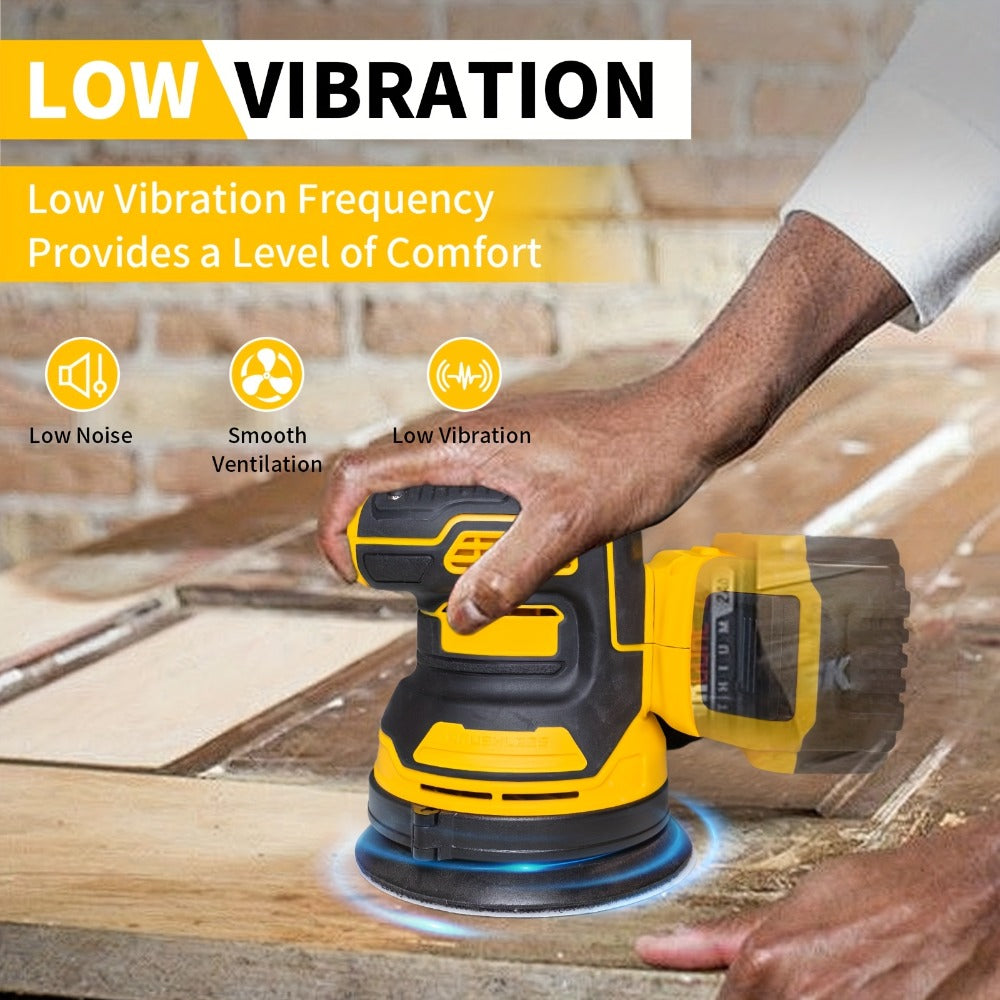 Cordless Orbital Sander Compatible with DeWalt DCB Battery ¨C 5-Inch Brushless Motor Variable Speed Palm Sander with 30pcs Sandpapers & Dust Collection Bag for Woodworking