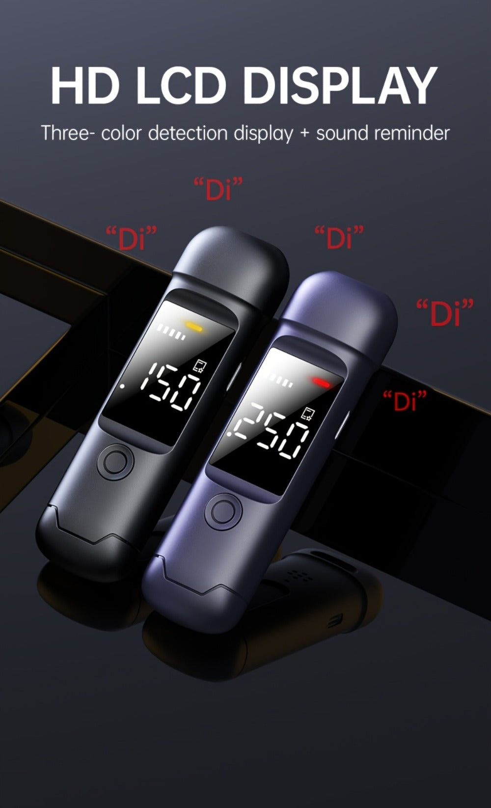 USB Rechargeable Breathalyzer with LCD Display ¨C Portable Personal Alcohol Tester, 200mAh Battery, Multi-Person Continuous Testing, Safe Driving Breath Analyzer