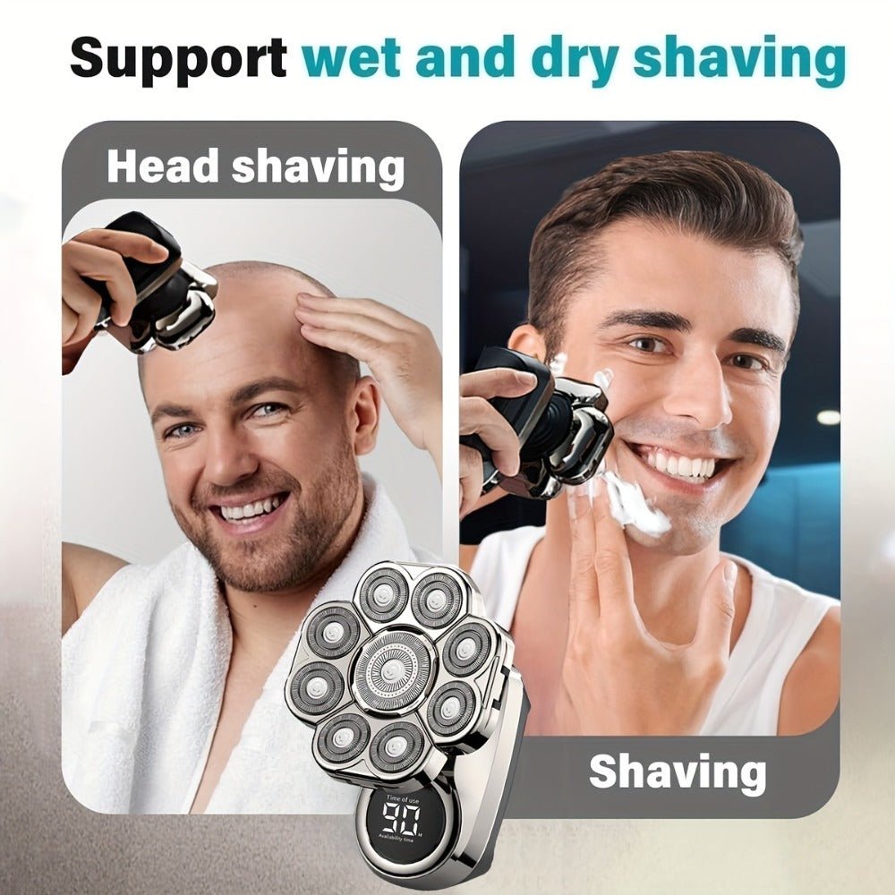 9D Electric Head Shaver for Bald Men ¨C 5-in-1 Cordless Rechargeable Bald Head Razor & Grooming Kit for Home and Travel