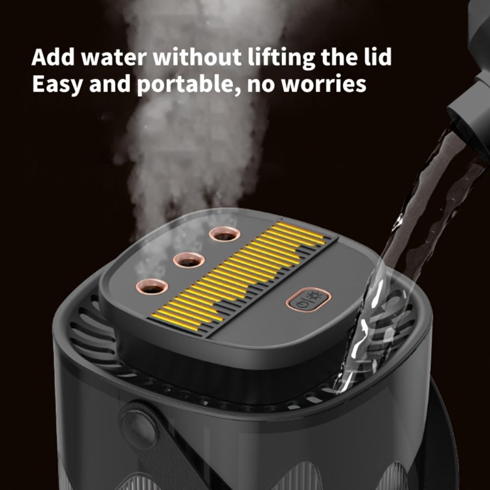 Large Capacity Desktop Humidifier with Night Light ¨C 101oz 3-Nozzle USB Rechargeable Cool Mist Humidifier for Bedroom, Office, Dorm & Home, Quiet Air Humidifier with LED Night Light, Holiday Gift