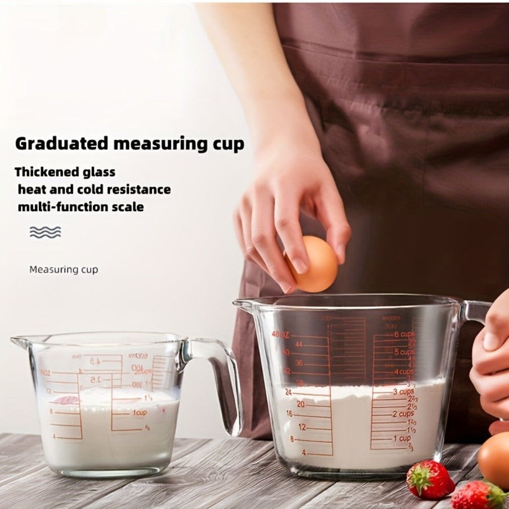 Glass Measuring Cups Set ¨C Food Grade Borosilicate Measuring Cup with Handle & Spout, Microwave & Oven Safe, for Home Baking, Cooking & Kitchen Use, Available in 10oz, 17oz, 34oz & 3-Piece Set