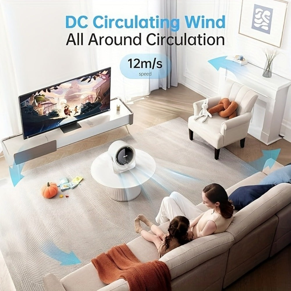 Wall Mount Fan Desktop 5400mAh Battery 5-Speed Digital Display Silent USB Rechargeable Portable for Office Bedroom Bedside Travel Camping Wall Mounted or Tabletop