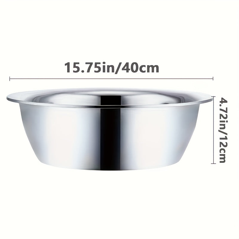 Stainless Steel Mixing Bowl Large 15.74 Inch Heavy Duty 304 Commercial Kitchen Bowl Rustproof Dishwashing Tub for Baking Cooking Pasta Prep