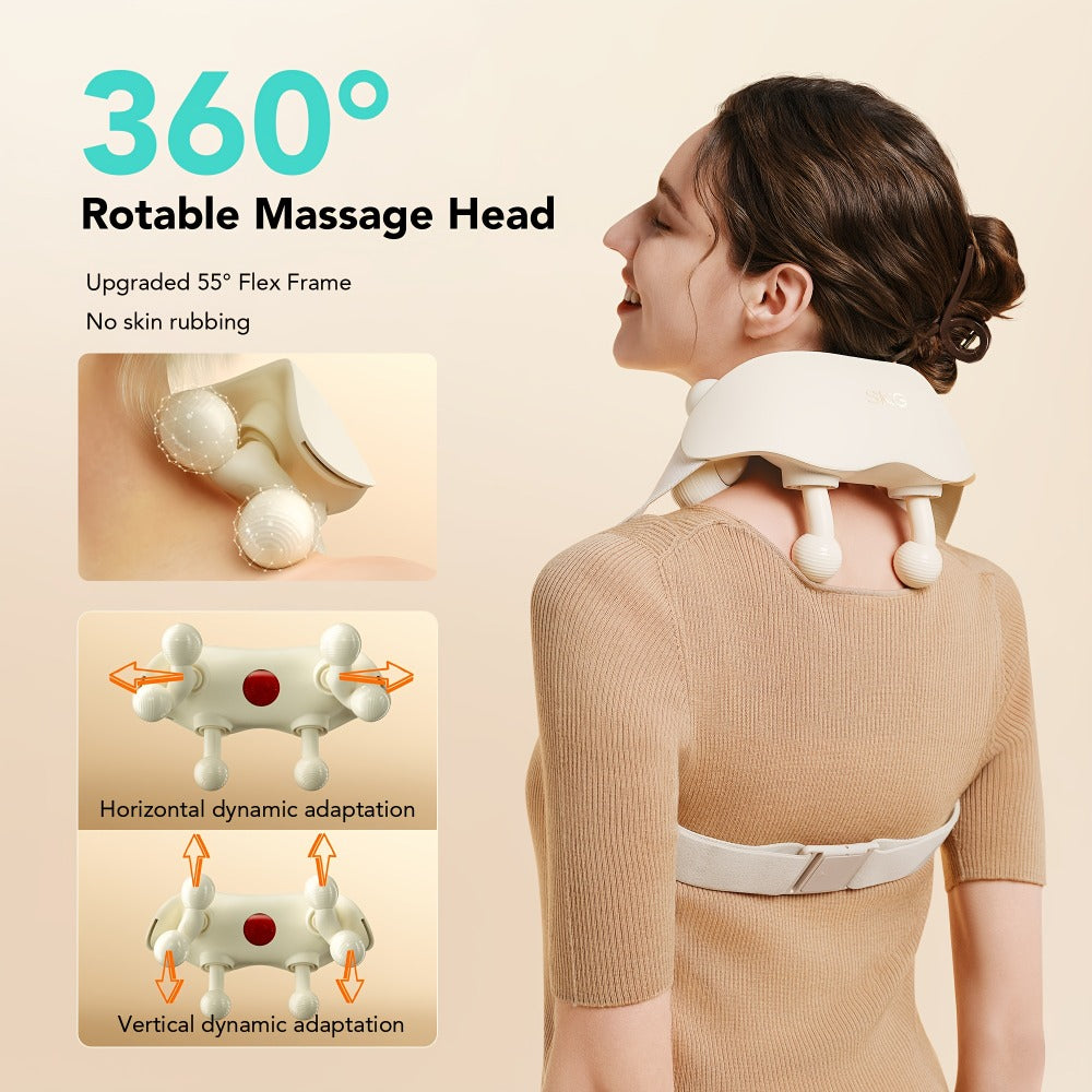 Wearable Neck & Shoulder Massager with Heat ¨C 6D Bionic Hand Kneading Trapezius Massager, 9 Modes 3 Intensities 40-45¡ãC Heat, Hands-Free Deep Tissue Massage for Home & Office, Gift for Women Men Mom