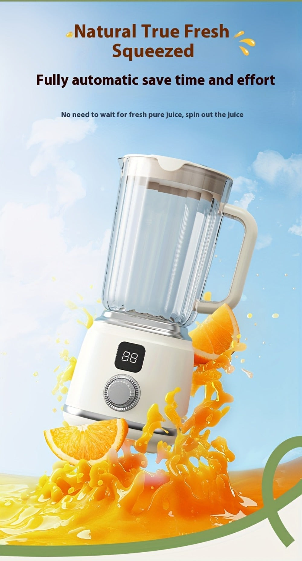 USB Rechargeable Portable Juicer Blender with Digital Display for Smoothies & Shakes | Home Office Travel