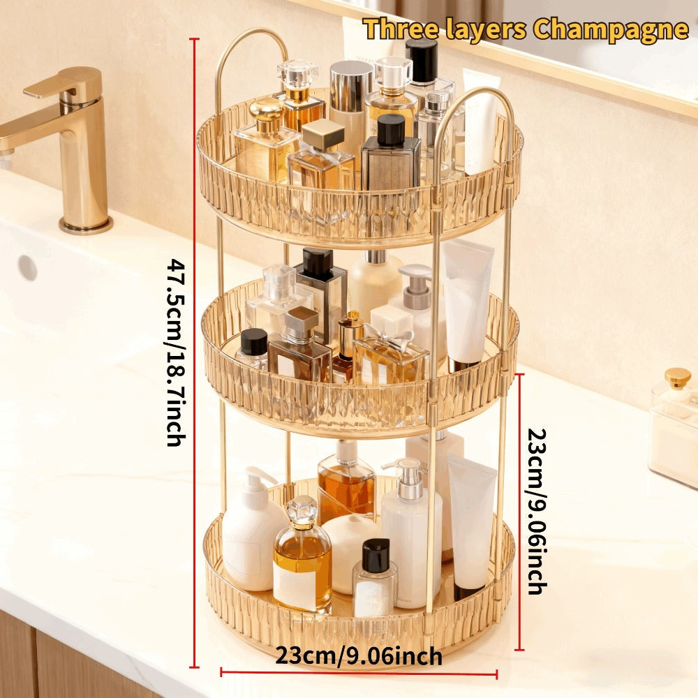 360 Rotating Makeup Organizer Skincare Storage Rack - Multi-Layer Detachable Cosmetic Organizer for Perfume, Lipstick, Skincare, Desktop Vanity Organizer for Bathroom & Bedroom