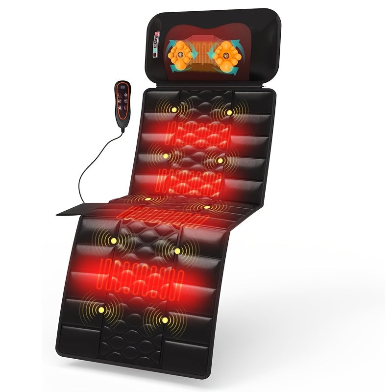 Full Body Heating Massager Set ¨C PU Leather Massage Chair Pad with Neck Massager, Leg Massager, Lumbar Pillow & Headrest, Timer, Non-Slip Base, Full Body Heat Massage for Home & Office Relaxation