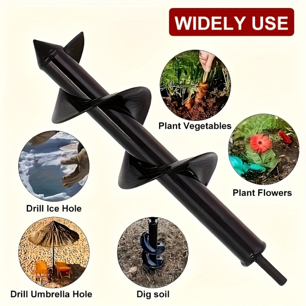 Heavy Duty Auger Drill Bit with 3/8¡± Hex Round Shank ¨C Garden Earth Planting Hole Digger for Power & Manual Drill