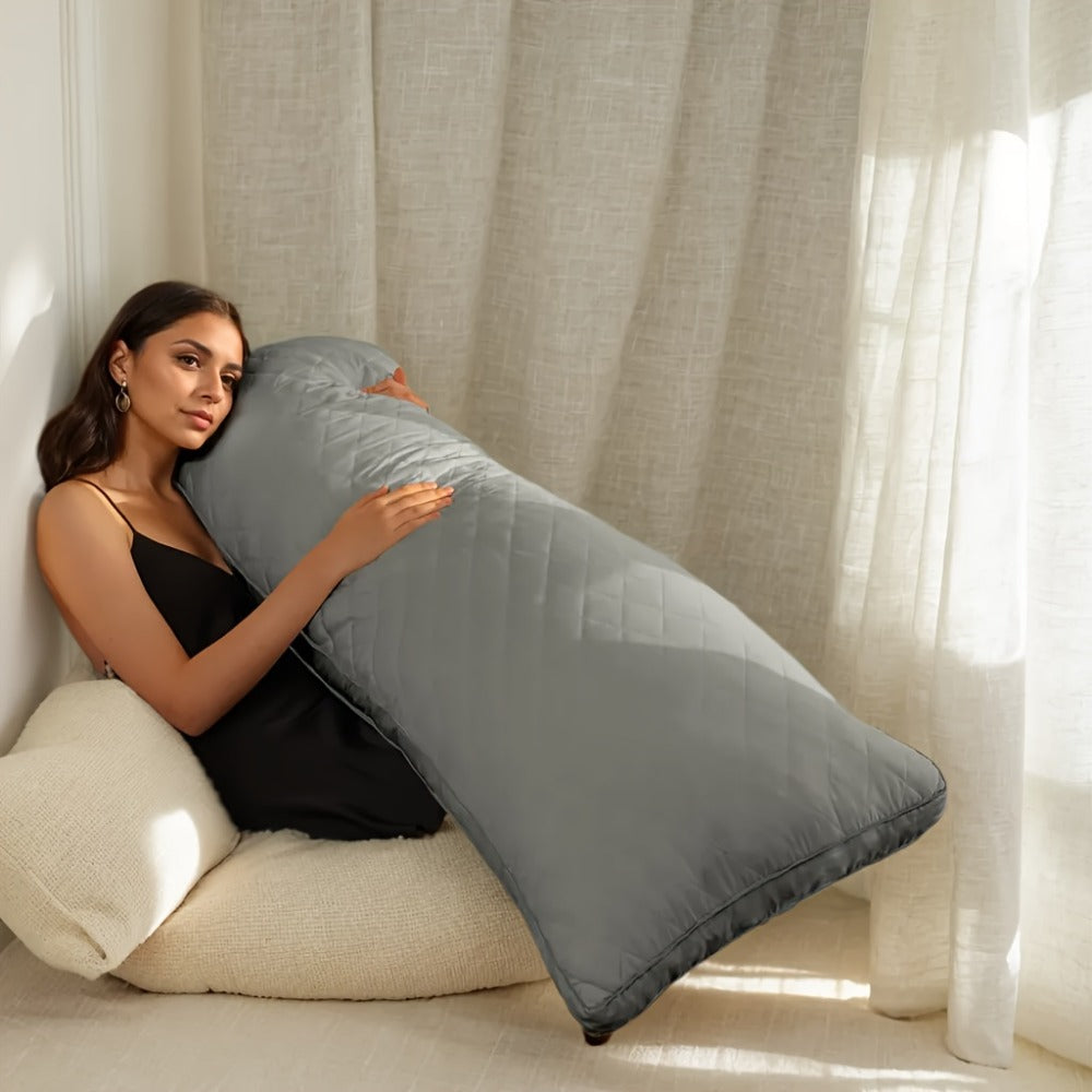 Body Pillow for Adults Full Body Pillow Firm Long Sleeping Pillow for Back Stomach Side Sleeper Bed Pillow Support Pregnancy Pillow Grey Pink