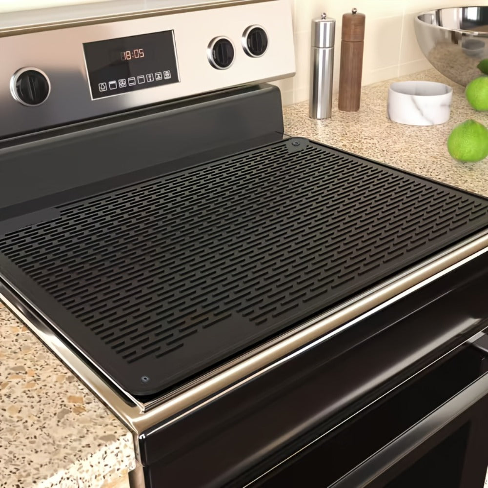 Silicone Stove Top Cover Mat ¨C Heat-Resistant 28x20 Inch Cooktop Protector & Dish Drying Mat for Gas & Electric Stoves ¨C Scratch-Resistant Kitchen Counter Guard ¨C 1 or 2 Pack with Magnetic Rack Option