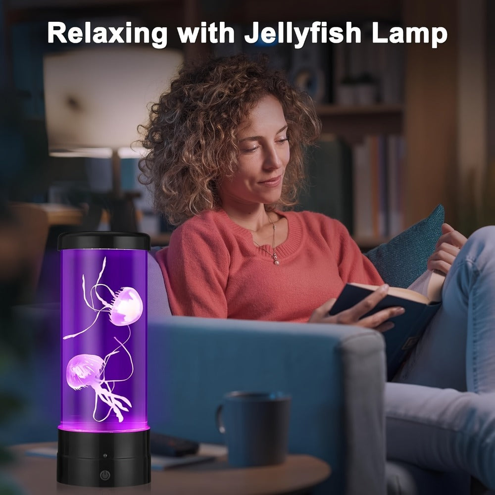 Jellyfish Lamp LED Floating 7 Color Mood Light | Electric Fantasy Jellyfish Tank Table Lamp for Home & Office Decor ¨C Ambient Night Light Gift for Men, Women & Mother's Day
