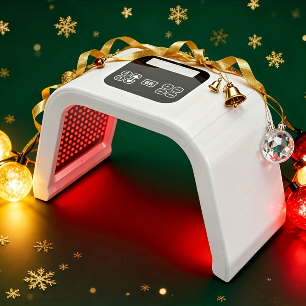 7 Color LED Skin Care Device Photon Therapy Spectrometer Anti-Aging Wrinkle Acne Treatment Face Rejuvenation Home SPA Beauty Tool Gift for Women Mom Girlfriend