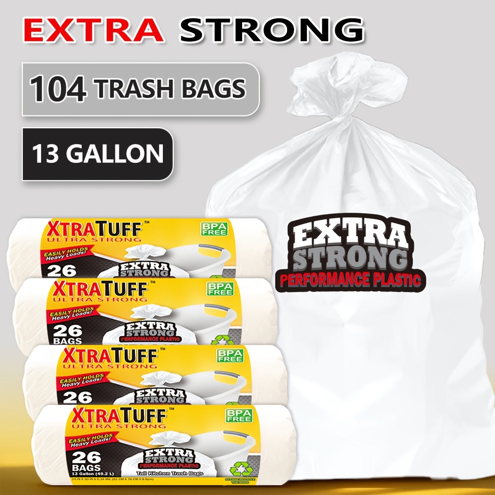 13 Gallon Trash Bags Heavy Duty ¨C Expandable Drawstring & Clear Garbage Bags, Leak-Resistant Odor-Control Liners for Kitchen, Bedroom, Office, Outdoor Use (44/85/104/170/180/360 Count)