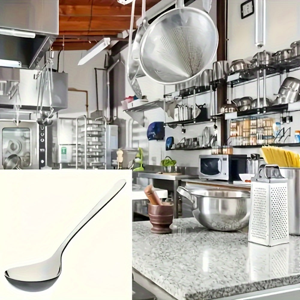 304 Stainless Steel Long Handle Soup Spoons Set | Hot Pot Spoon for Soup Porridge Restaurant Kitchen