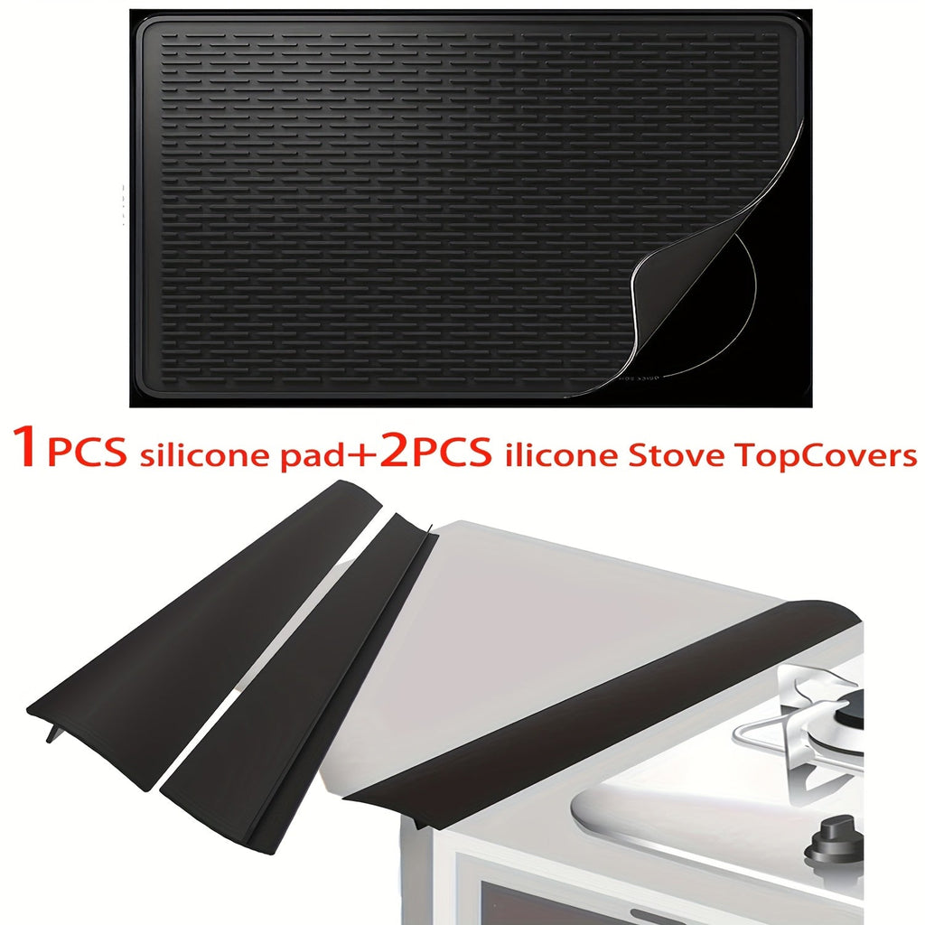 Silicone Stove Top Cover Mat ¨C Heat-Resistant 28x20 Inch Cooktop Protector & Dish Drying Mat for Gas & Electric Stoves ¨C Scratch-Resistant Kitchen Counter Guard ¨C 1 or 2 Pack with Magnetic Rack Option
