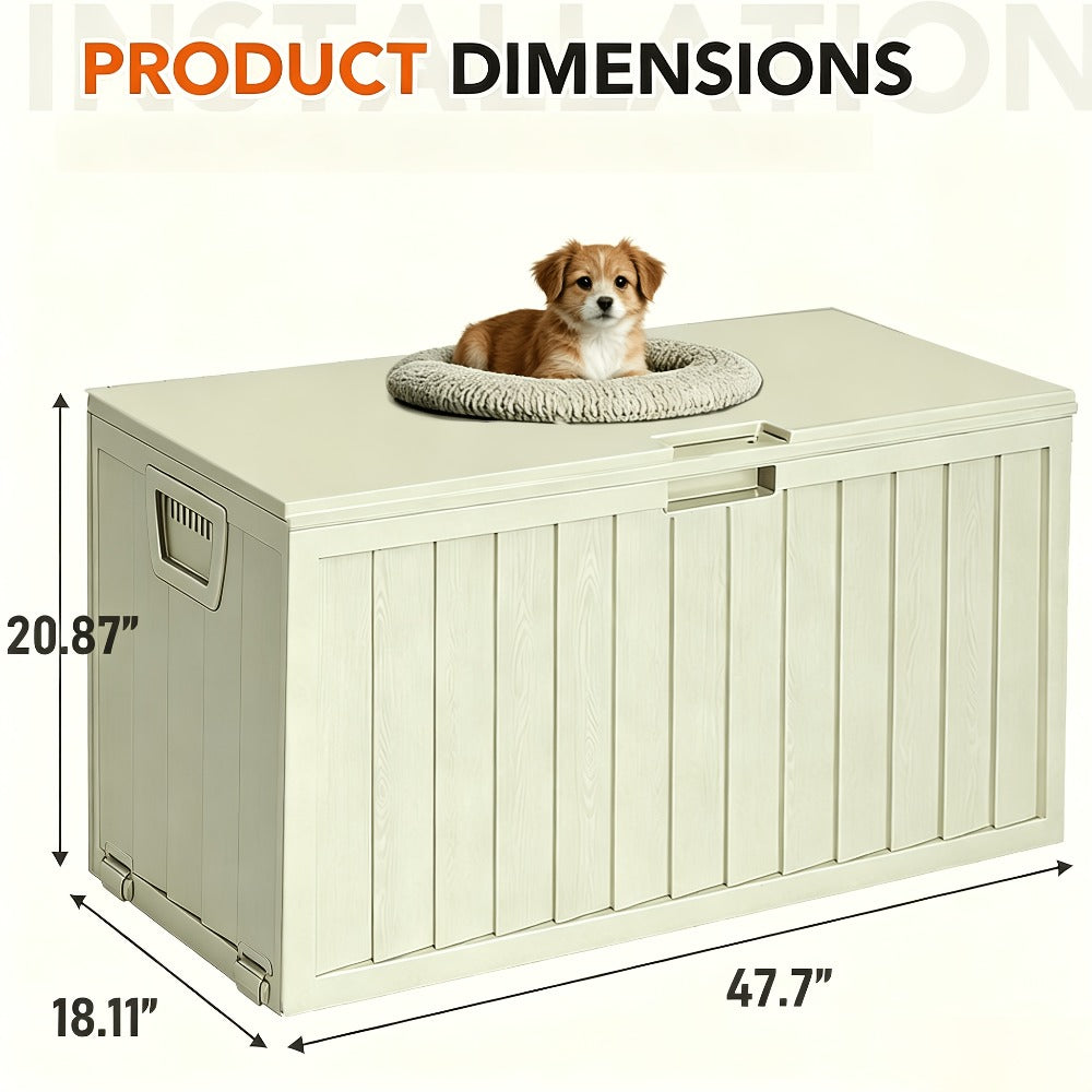 75 Gallon Outdoor Storage Box Waterproof Deck Box with Handles & Wheels ¨C Large Patio Storage Cabinet for Pool Accessories, Garden Tools & Outdoor Furniture | Easy Assembly Lockable Deck Storage Chest