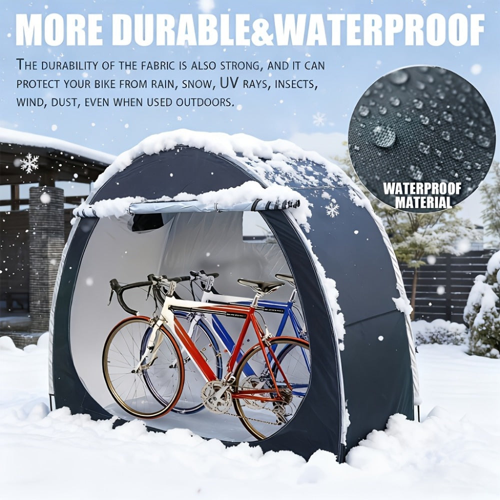 Bike Storage Shed Tent Outdoor Waterproof Bicycle Cover Shelter 210D Oxford PU4000 for 2-3 Bikes Lawn Mower Garden Tool Storage