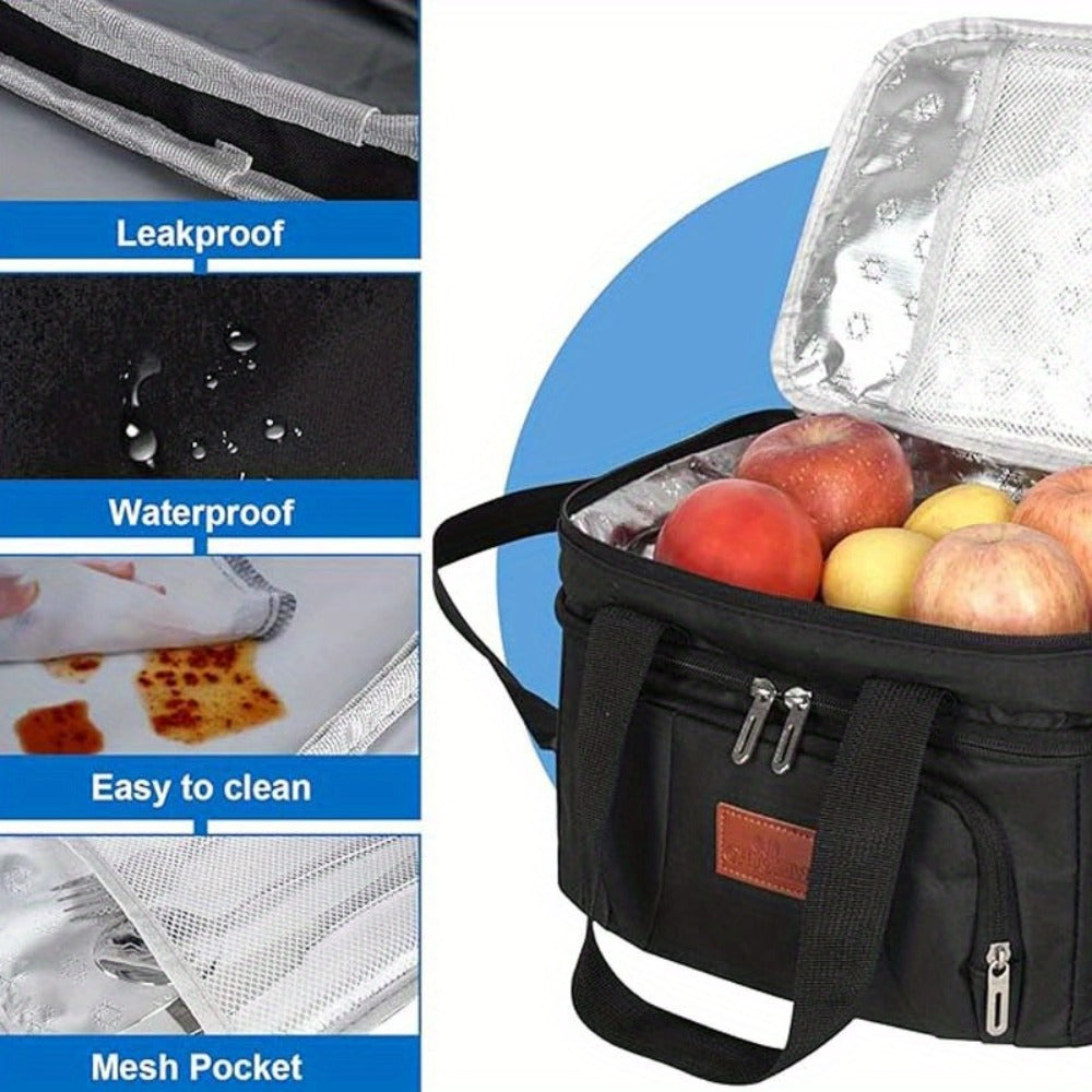 Insulated Lunch Bag Oxford Cloth Portable Food Bag Multipurpose Thermal Snack Bag for Work School Picnic Travel