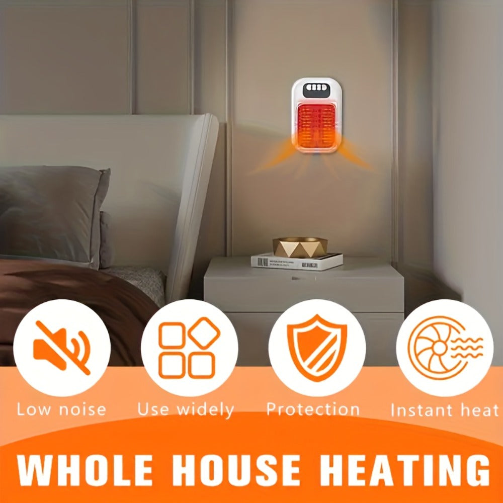 Wall Mounted Mini Electric Space Heater ¨C Fast Heating, 3 Modes, Adjustable Temperature, Overheat & Tilt Protection, Display Screen, Portable Plug-In Heater for Home, Office, Bathroom & Pet Area