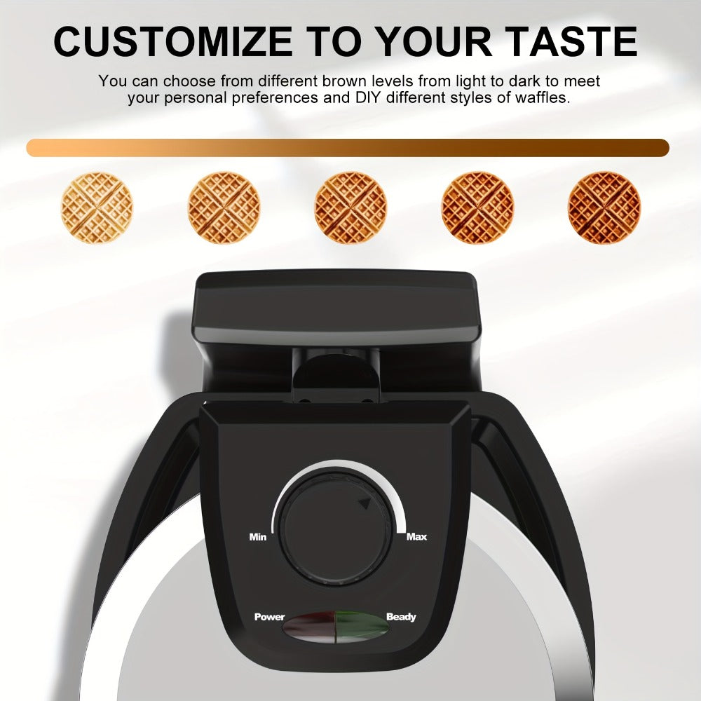 Belgian Waffle Maker 180¡ã Rotating Flip Waffle Iron, Non-Stick Plates, Adjustable Browning Control, Removable Drip Tray, Cool Touch Handle, Stainless Steel, Space-Saving Foldable Design ¨C Single & Double