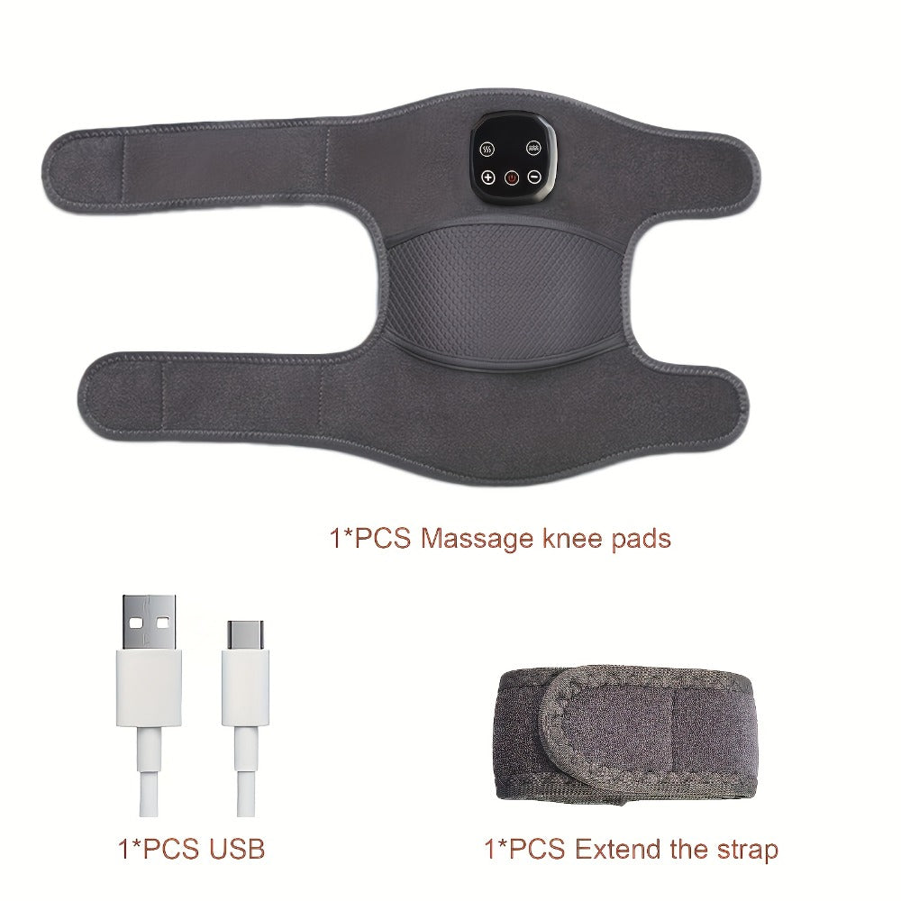 Heated Knee Massager Brace ¨C Wireless Electric Knee Pad with Heat & Vibration, USB Rechargeable Warm Massage Knee Support Wrap for Arthritis, Joint Pain Relief, Men & Women
