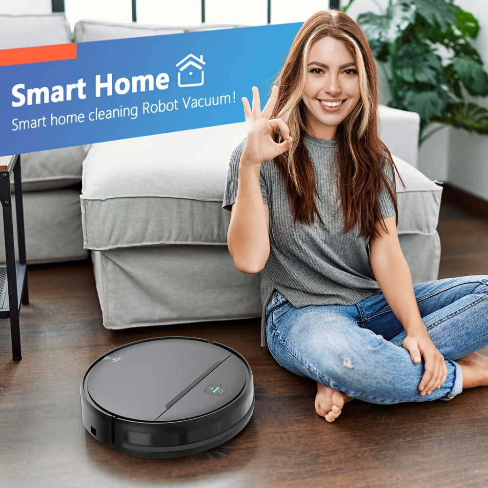 Robot Vacuum Cleaner 5000Pa 3-in-1 Sweep Vacuum Mop with Auto Charging App Voice Control Fixed-Point Cleaning Water Tank Dust Box Smart Home Floor Cleaner for Carpet Hard Floor Pet Hair