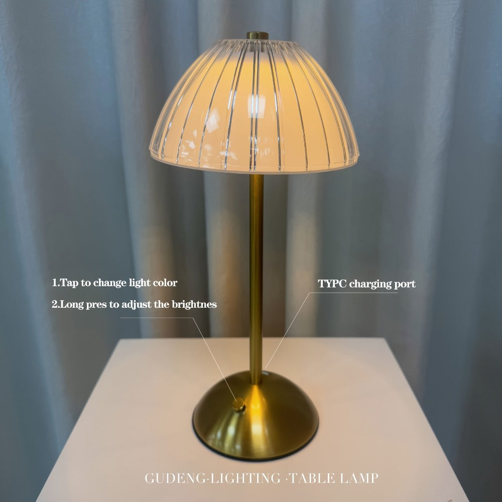 Crystal Atmosphere Lamp Portable ¨C 3-Color Adjustable Touch LED Table Light with Retro Golden Design for Home, Dining Table & Restaurant Ambiance (Starlight / Pumpkin / Trumpet)