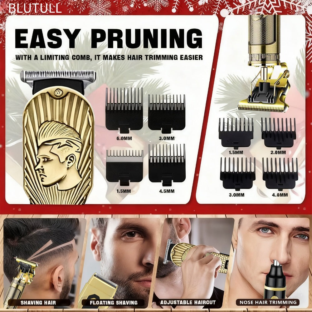 USB Precision Hair Clipper Set for Men ¨C Wireless Electric Clippers & Nose Trimmer Shaver, 2/4pcs Professional Cordless Grooming Kit for Personal Use, Hairdressing & Barber Gift