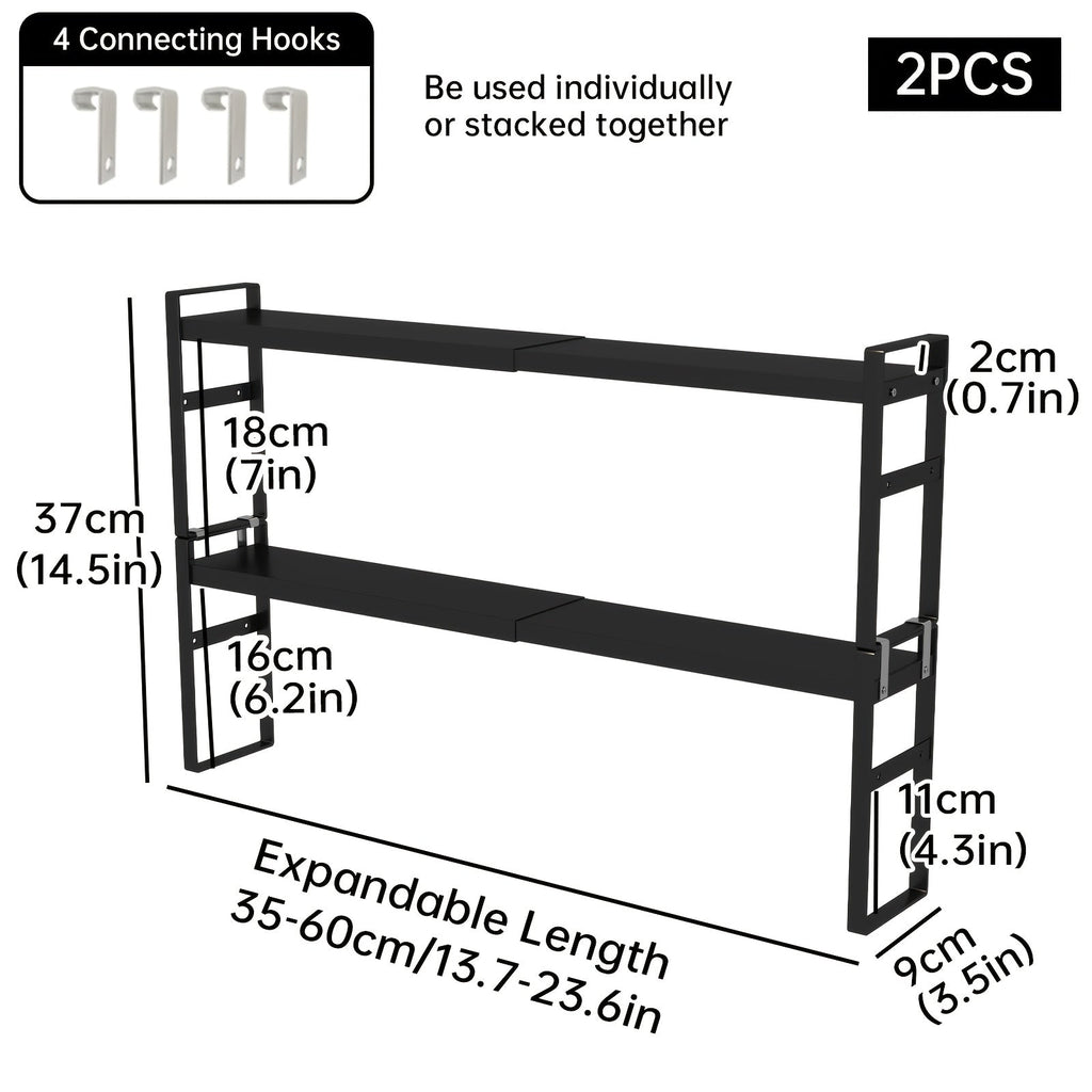 Narrow Shelf Organizer for Kitchen Bathroom Windowsill ¨C Slim Adjustable Stackable Rack for Small Spaces, Counter Top, Window Plant Stand, Tall Thin Storage Shelving Unit