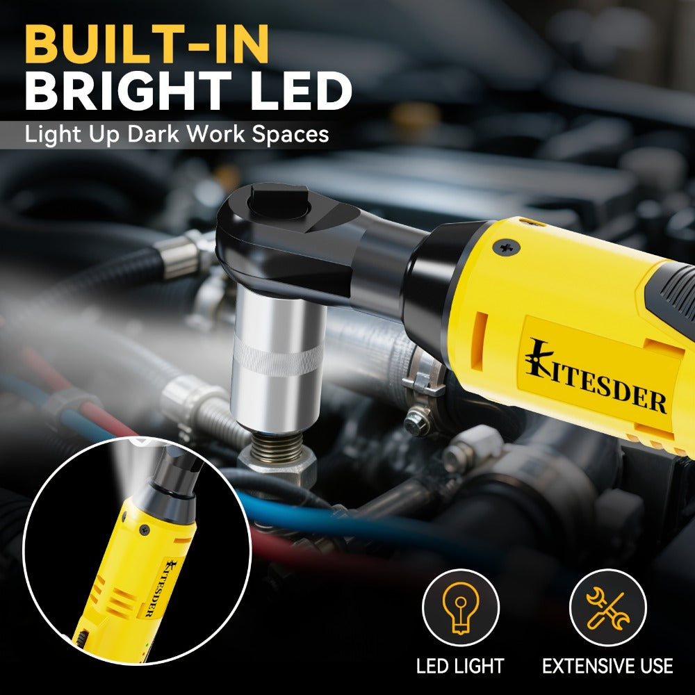 12V Electric Ratchet Wrench Set 400 RPM | 3/8¡± Cordless Power Ratchet Tool Kit with Variable Speed, 7 Sockets, 2.0Ah Lithium Battery & Fast Charger ¨C Pipeline & Auto Repair