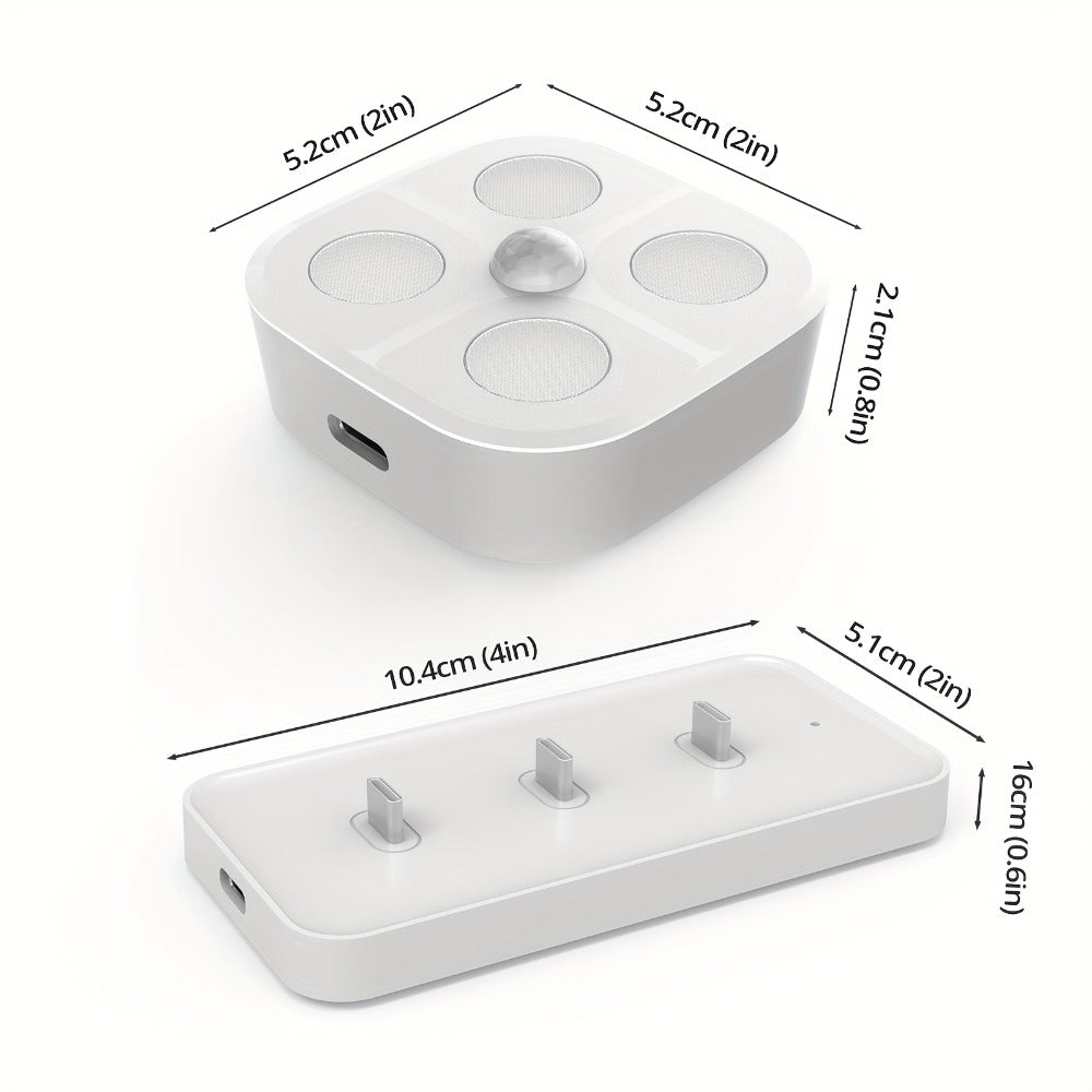 Puck Lights Rechargeable RGB with Charging Station - Motion Sensor Under Cabinet Lighting, Wireless LED Closet Lights with Remote Control, Color Changing Night Light for Hallway Stairway Bathroom Bedroom Kitchen, 3/4/6 Pack