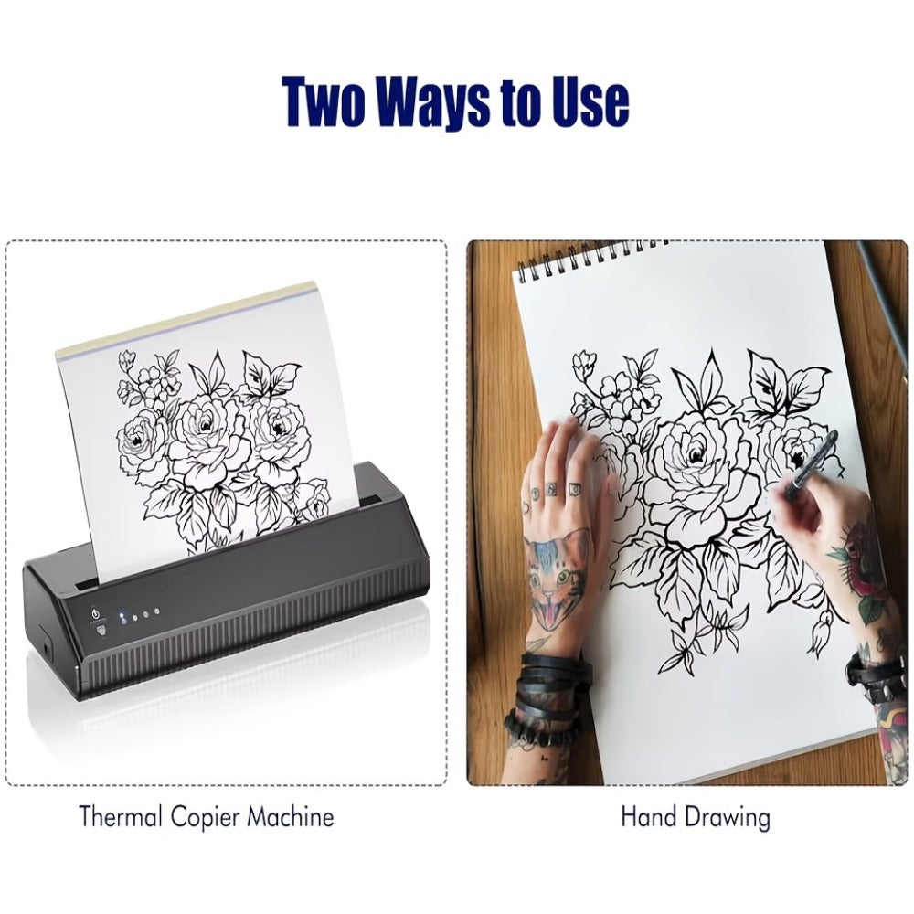 Tattoo Practice Skin Double-Sided Silicone Fake Skin - A4 Tattoo Transfer Paper Kit, Thermal Stencil Paper for Beginners & Artists, Universal Tattoo Printer Compatible, Body Art Practice Supplies