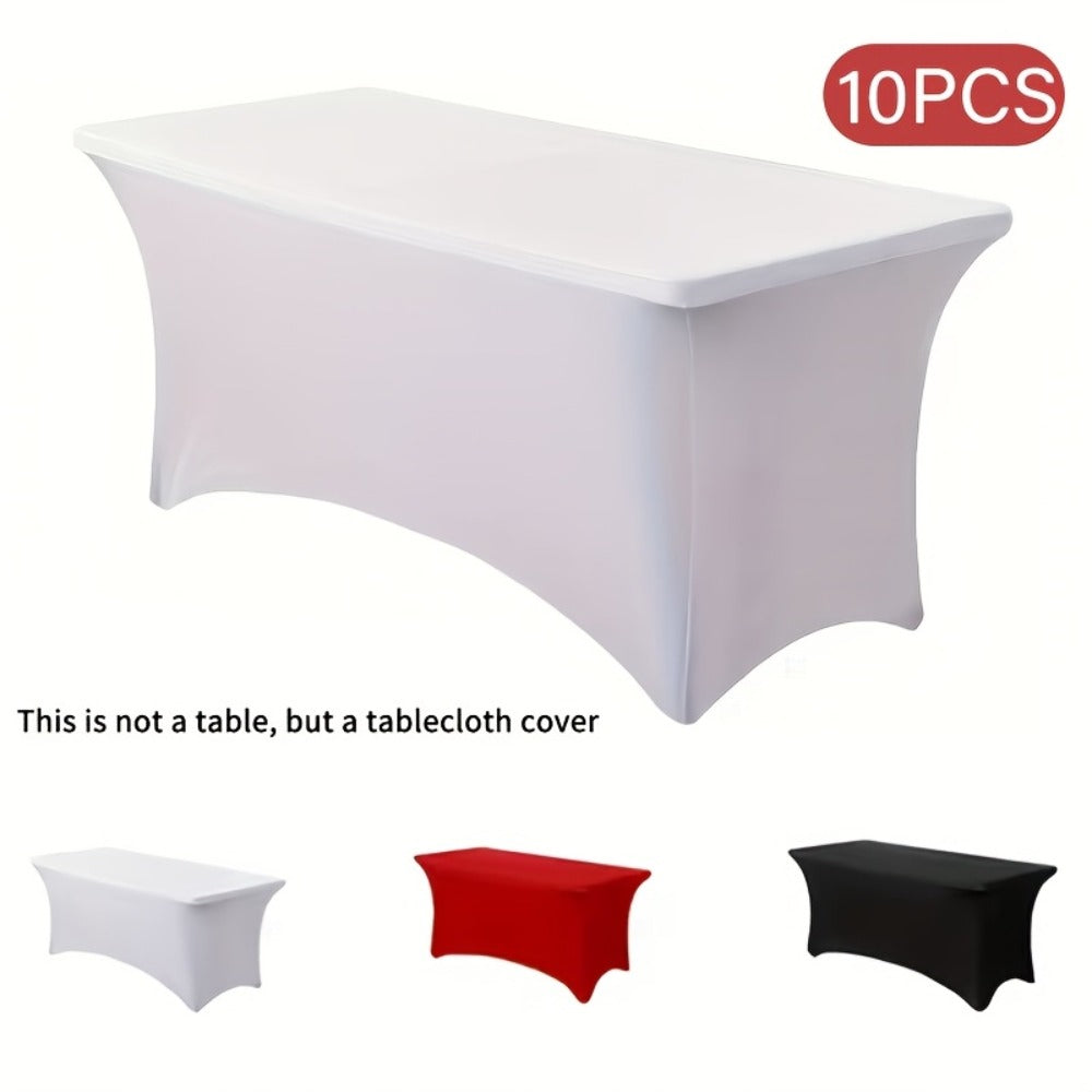 Spandex Tablecloth 6 Foot Rectangular Stretch Table Cover for Parties Weddings Banquets ¨C Wrinkle-Free Full Coverage Fitted Table Cloth for Events