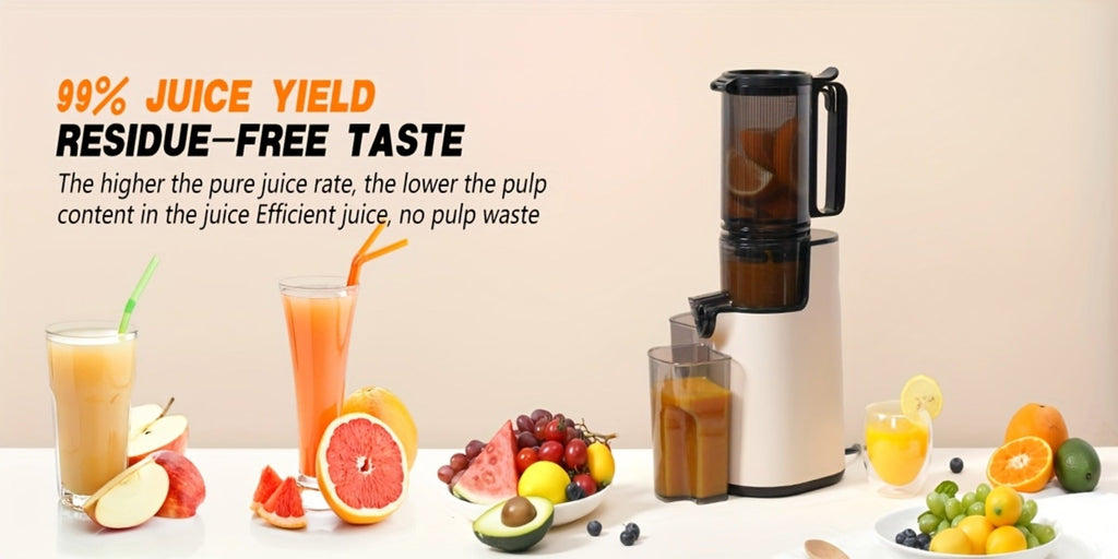 Cold Press Juicer Masticating ¨C 350W Slow Juicer with Wide Feed Chute, 50RPM Fine Grinding, High Juice Yield, Easy to Clean, Safe Bladeless Design for Whole Fruits & Vegetables, Black & Pink