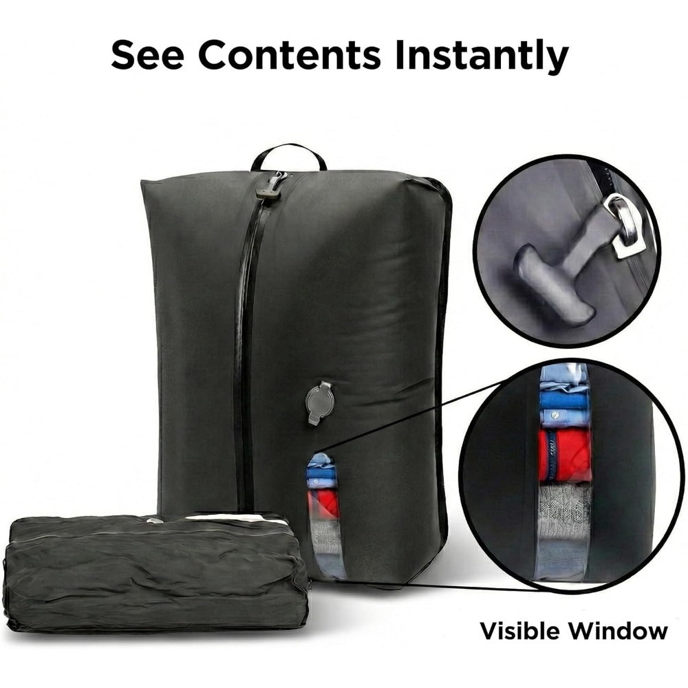 Vacuum Storage Bags with Electric Pump - Space Saving Travel Compression Bags for Luggage, Clothes & Bedding, Reusable Airtight Organizer