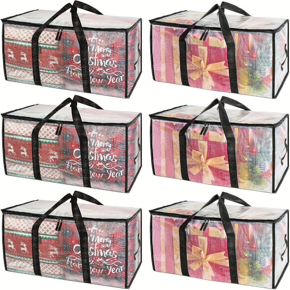 Heavy Duty Moving Bags Oversized Storage Tote with Reinforced Handles for Clothes Packing and Moving Supplies, Large Capacity Transparent Moving Bag 1pc or 6 Pack