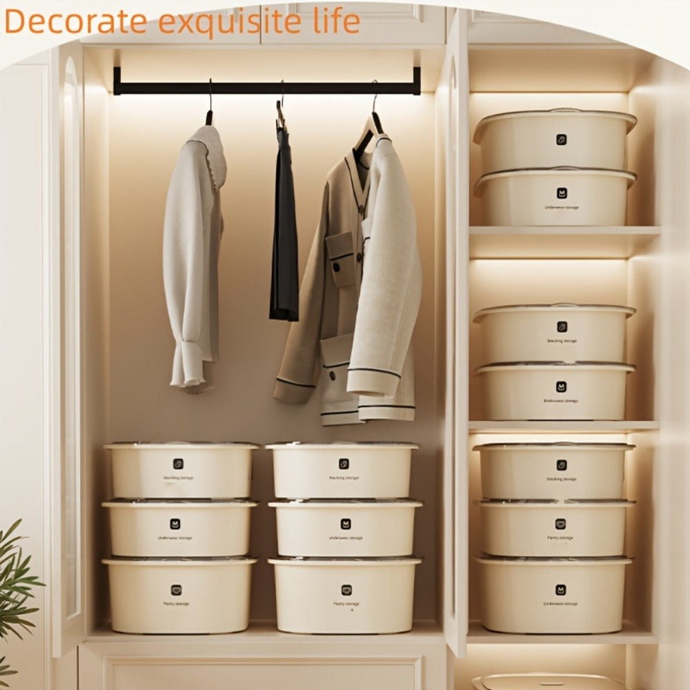 Drawer Organizer for Underwear Socks 3 Pack Closet Divider Storage Box Foldable Wardrobe Organizer Bins for Bras Ties Scarves Bedroom Dresser Dorm Beige