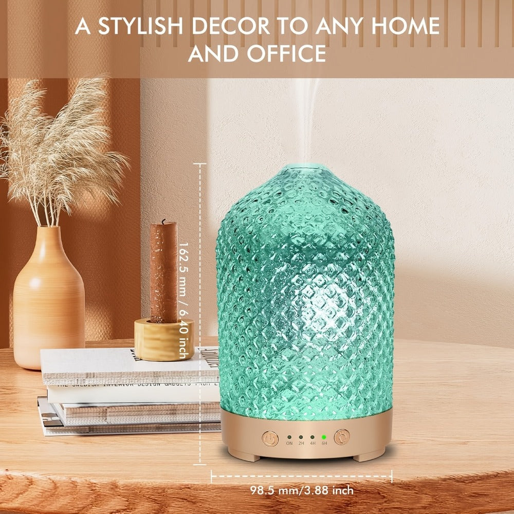 Essential Oil Diffuser Aromatherapy Humidifier with 7 Color LED Lights, Whisper-Quiet Operation, Auto Timer & Shut-Off, Cool Mist for Bedroom, Office, Yoga, Sleep ¡ª 200ml & 6.76oz Options