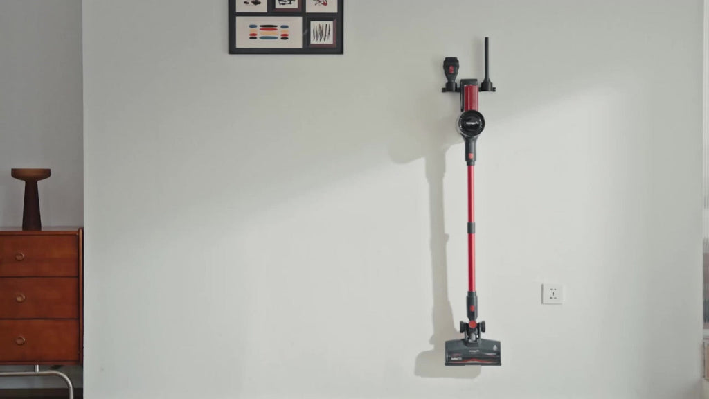 Cordless Vacuum Cleaner 46KPA Powerful Suction Lightweight Detachable Battery Anti-Tangle V-Shaped Brush 6-Stage Filtration 1.8L Dust Cup for Hard Floor Carpet Pet Hair Home