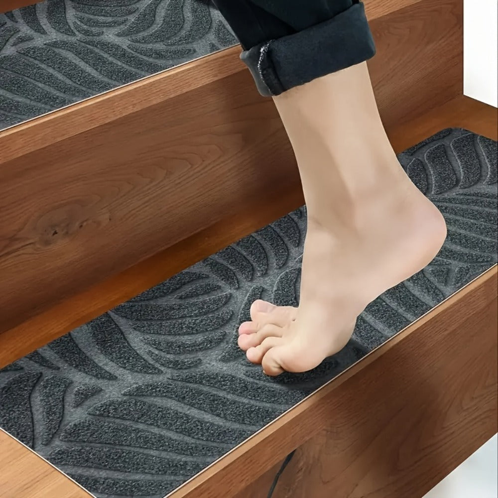 Non-Slip Stair Treads 15pcs 8¡±x30¡± Self-Adhesive Carpet Pads for Wooden Steps ¨C Washable Polyester Indoor Stair Mats for Safety, Anti-Slip Step Covers in Multiple Colors