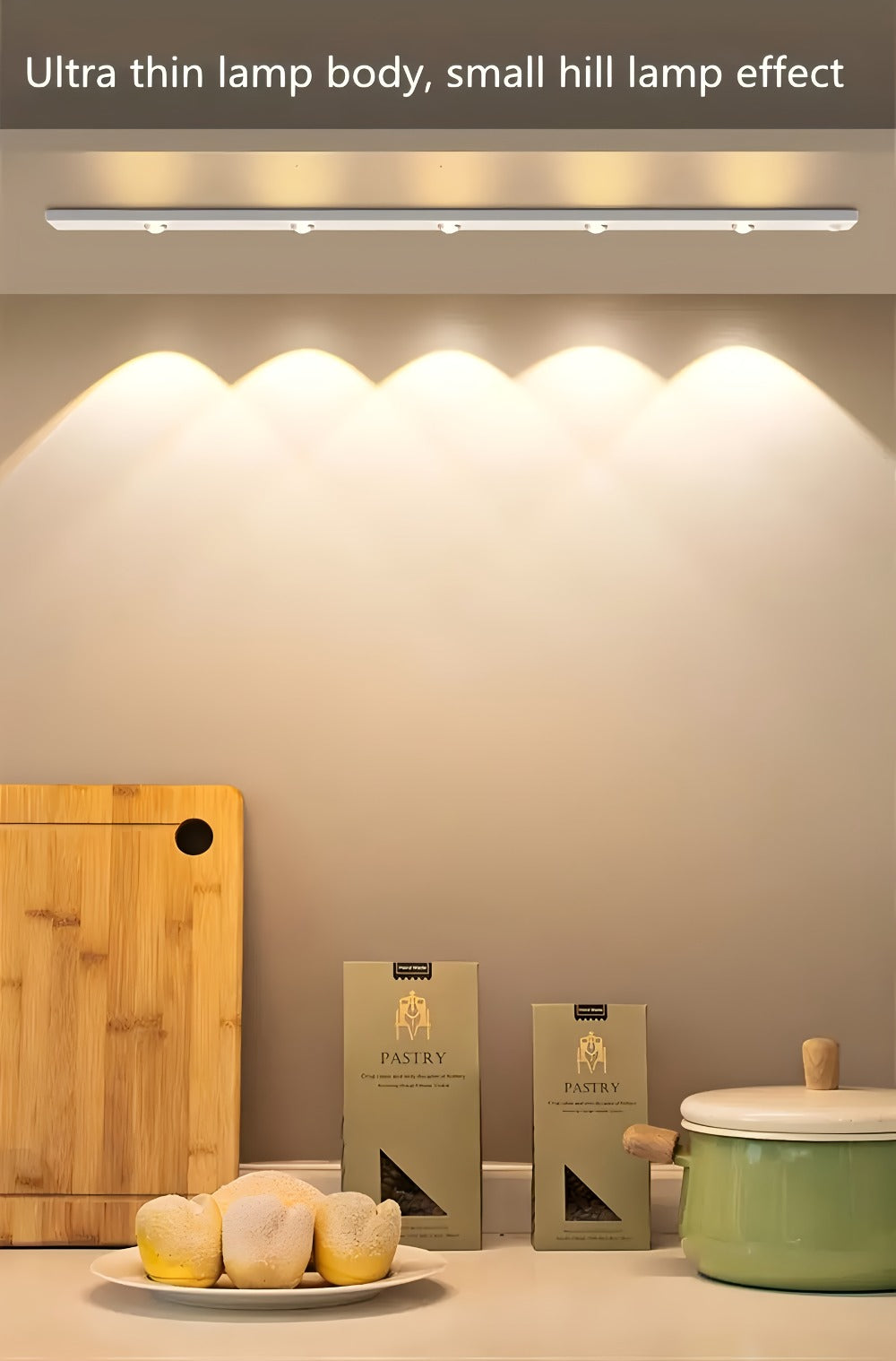 Motion Sensor LED Strip Light USB Rechargeable ¨C 3-Color Dimmable Wireless Night Light for Kitchen, Wardrobe, Cabinet, Shoe Cabinet & Bedroom (20cm / 30cm / 40cm / 50cm, 1 or 2 Pack)