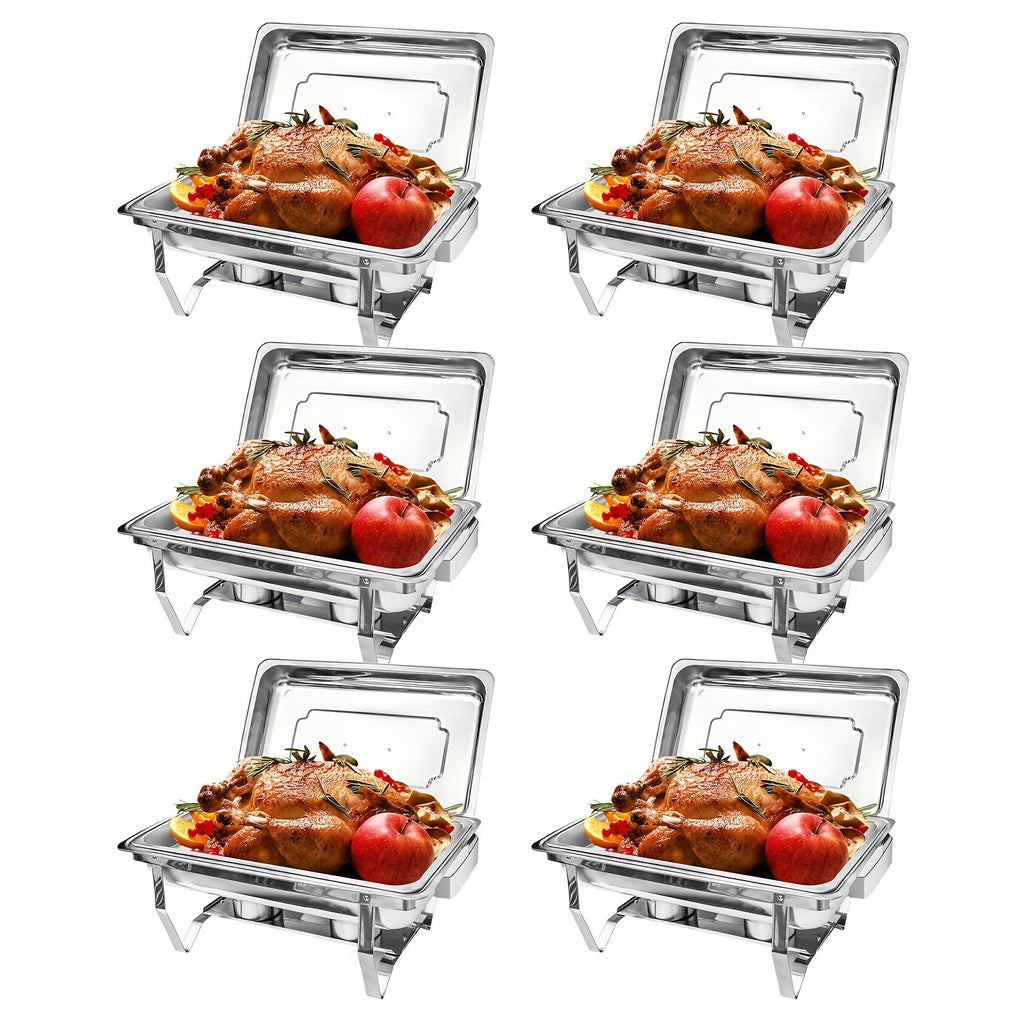 Chafing Dishes Buffet Set 9QT Stainless Steel Food Warmer Trays for Parties Hotel Christmas - 1/2/4/6/8 Pack