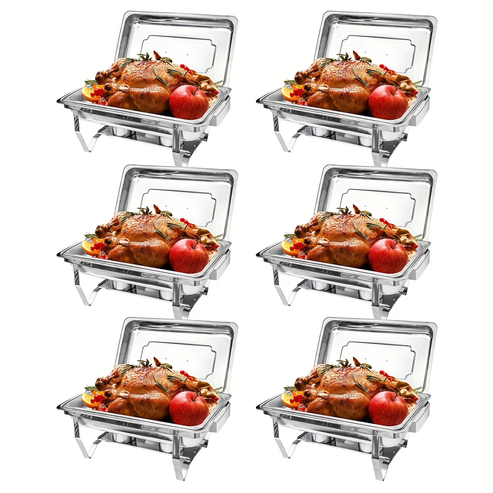 Chafing Dishes Buffet Set 9QT Stainless Steel Food Warmer Trays for Parties Hotel Christmas - 1/2/4/6/8 Pack